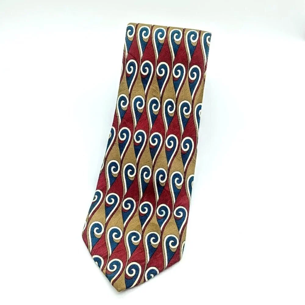 Vintage Handmade Neiman Marcus Swirl Silk Tie